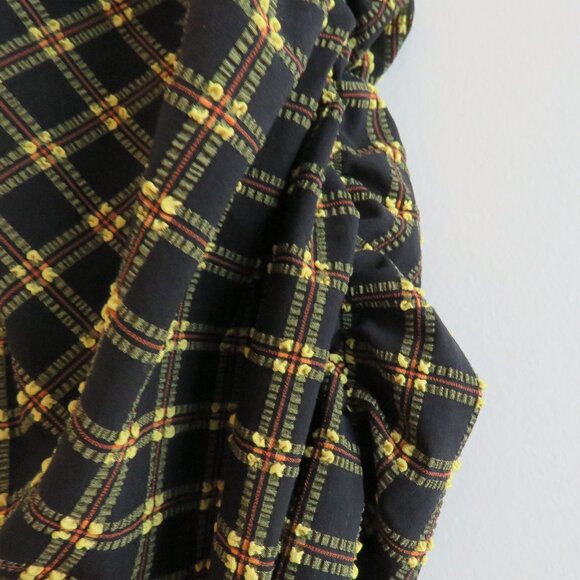 RACHEL COMEY Black Yellow Gingham Seersucker Ruched Midi Skirt - Size US 0 - Picture 6 of 15